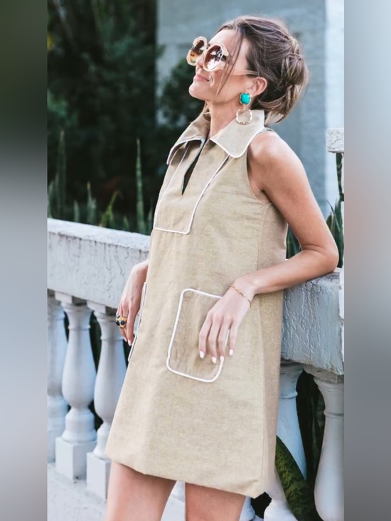 House Of Mbr Dresses & Skirts - House of MBR Cassidy short dress - Gold Linen